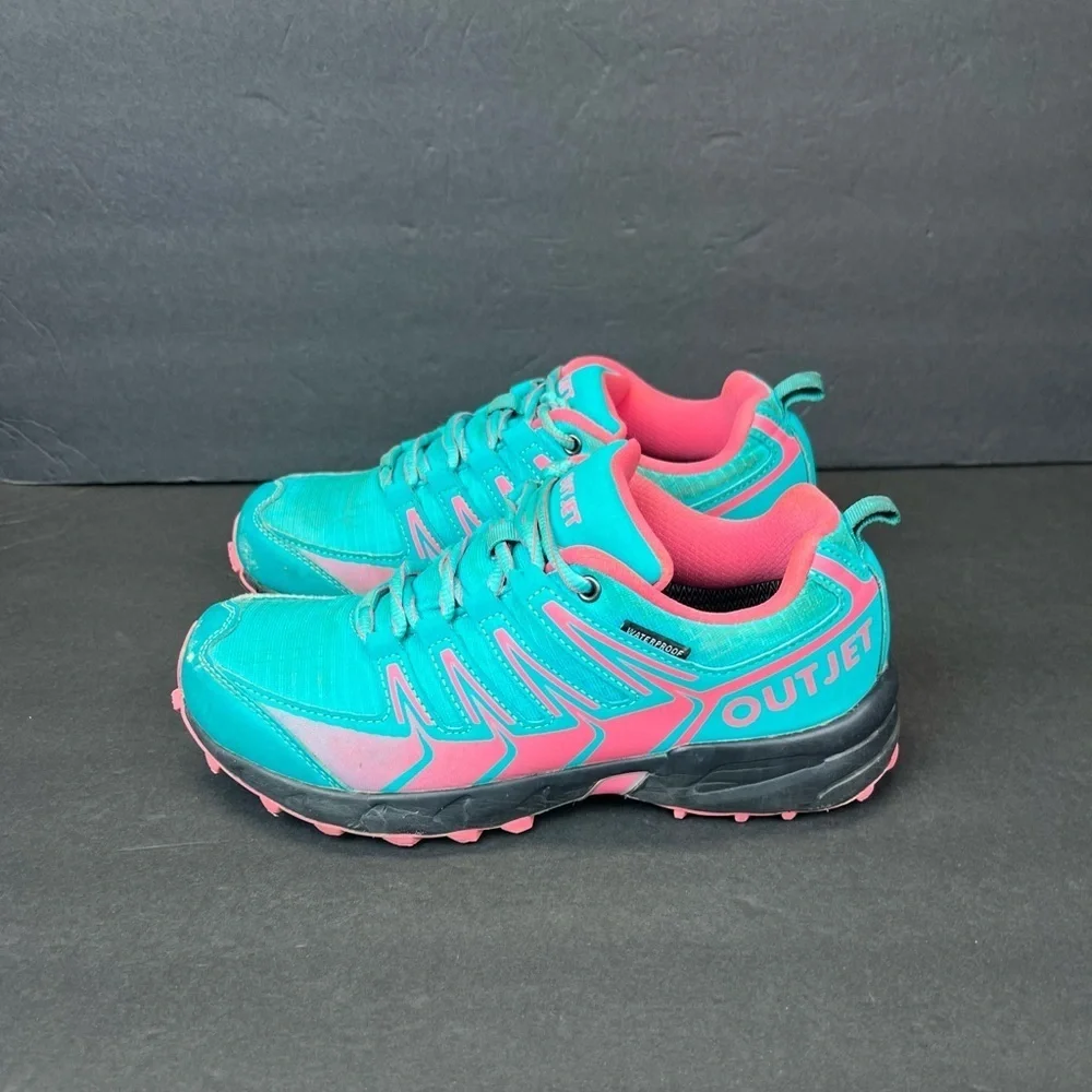 Outjet Waterproof Hiking Shoes Size 7.5 Non-Slip Trails Walking Outdoor Sneakers
